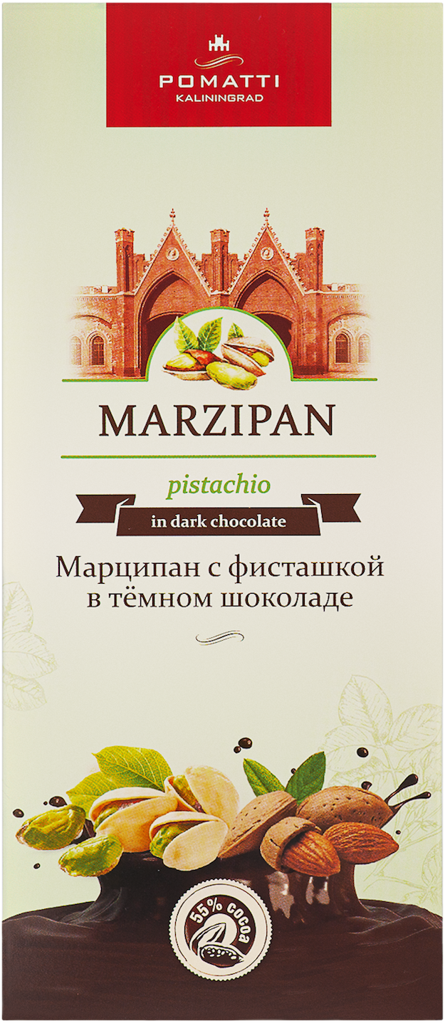 Марципан с фисташкой в темном шоколаде